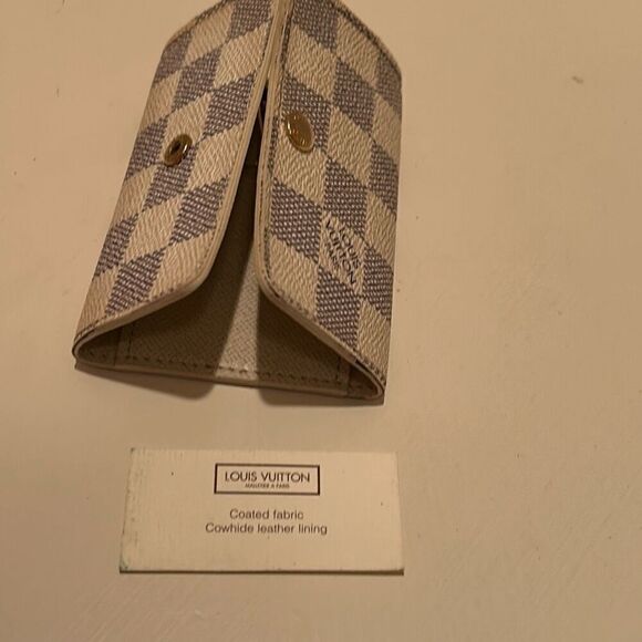 Louis Vuitton Damier Azur 6 Key Holder Case Gray White Checkered Coated Canvas - Picture 4 of 11